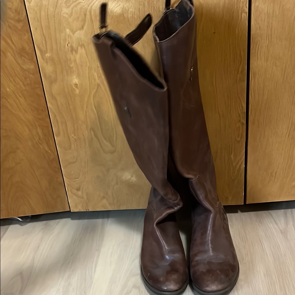Sam Edelman Dark Brown Leather Calf-High Boots